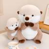Lovely Sea Otter Plush Toys Cozy Soft Lifelike Baby Otter Doll Stuffed Huggable Animal Toys Desktop Companion Kids Gift