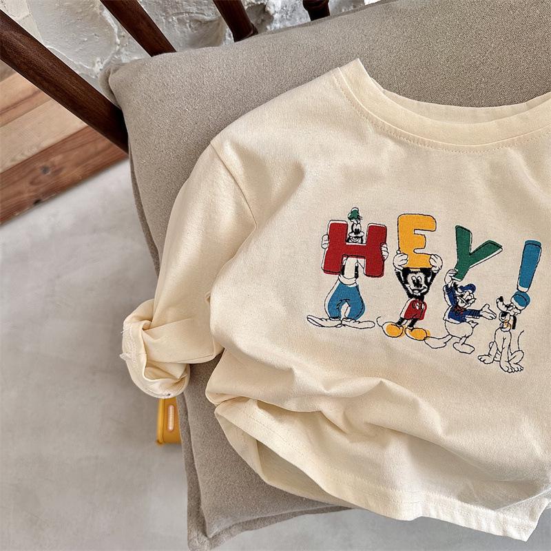 Versatile Children's Long Sleeve Cartoon T-shirt for Boys & Girls - Stylish Base Layer for Spring & Autumn