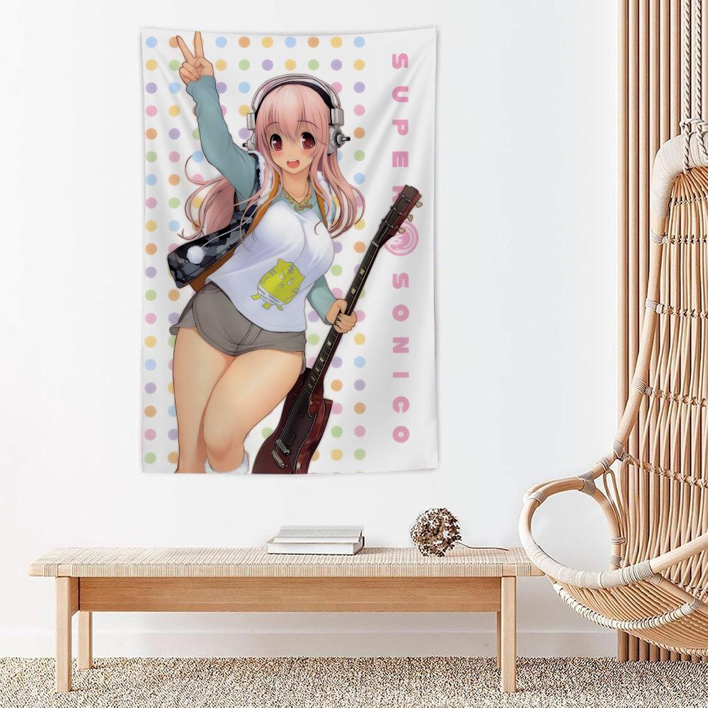 Cute Anime Super SSonico Tapestry Microfiber Wall Hanging For Bedroom Living Room Decor Outdoor Festival Garden Bar Background