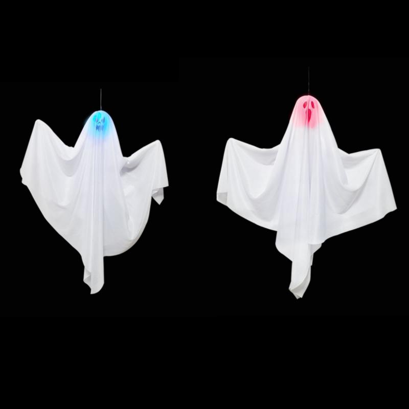 Halloween Ghost Hanging Decorations Halloween Hanging Light Up White Flying Ghosts Tree Window Wall Scary Ornament 65*60cm