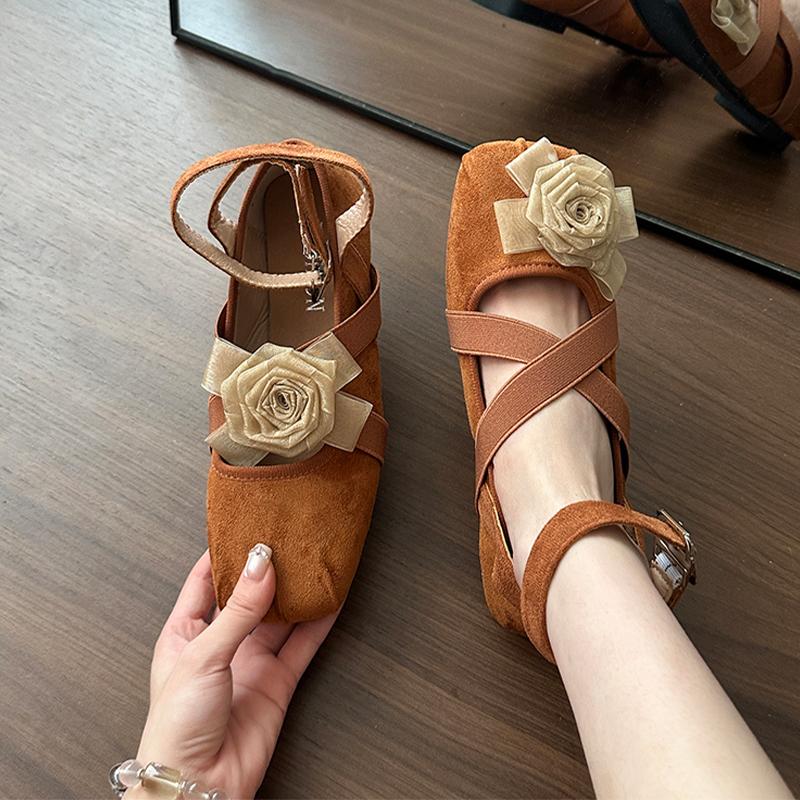 Ballerinas Damen Ballett Tanzschuhe Blume Designer Slipper Schuhe Herbst Damen Sandalen 2025 Kleid Bequem Lässig Zapatos Mujer