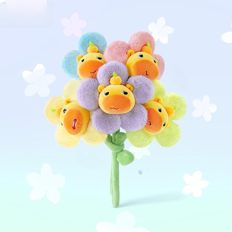 Water Piglet Cute Plush Flower Bouquet Figure For Home Decor And Collectibles