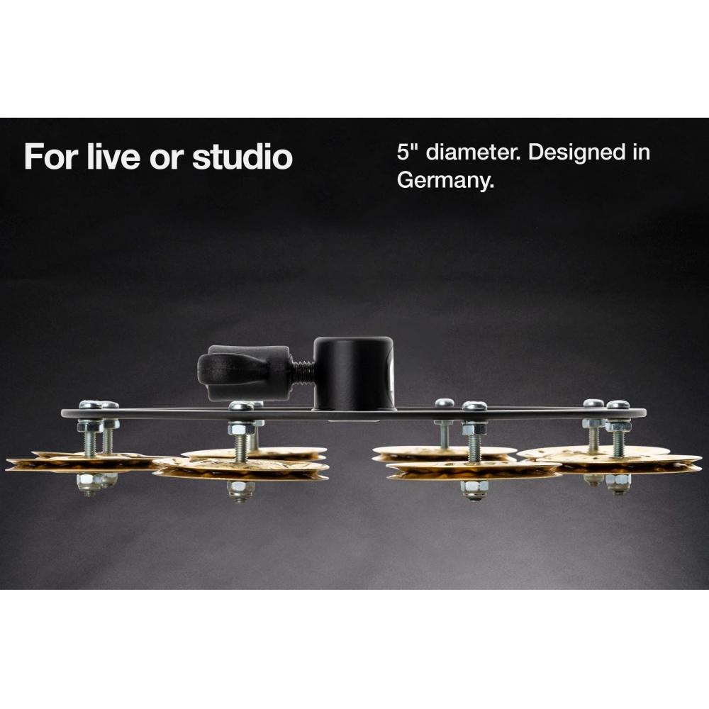 MEINL Percussion Headliner Series Hihat Tambourine Hammered Brass 1row HTHH1B-BK