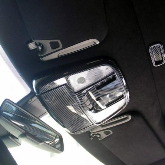 Carbon Fiber Roof Reading Light Lamp Trim Frame For Dodge Charger/Durango/300C
