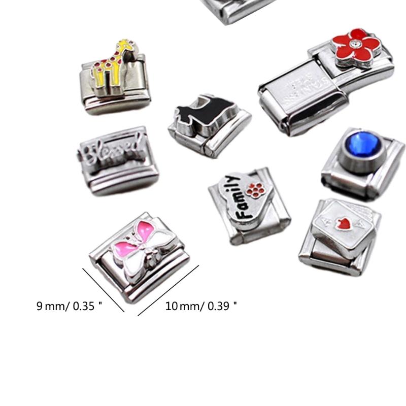 10 Stück Modulare Schmuckteile Quadratische Perlen Armband Schmuck DIY Herstellungsteile Vintage Charms Verbindungsstücke Einzigartige Accessoires