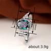 Colorful niche luxury wax inlaid ring, oval triangle explosion ins style exquisite model
