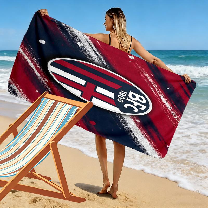 Bologna FC 1909 Strandtuch mit Aufdruck, Großes Weiches Schnelltrocknendes Handtuch für Strand Camping Schwimmen