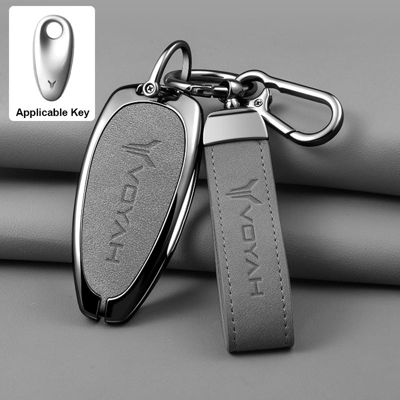 

New Model Zinc Alloy Leather Car Key Case Cover Shell Fob For Voyah Free I-Land Dreamer - Protector Keychain Accessories