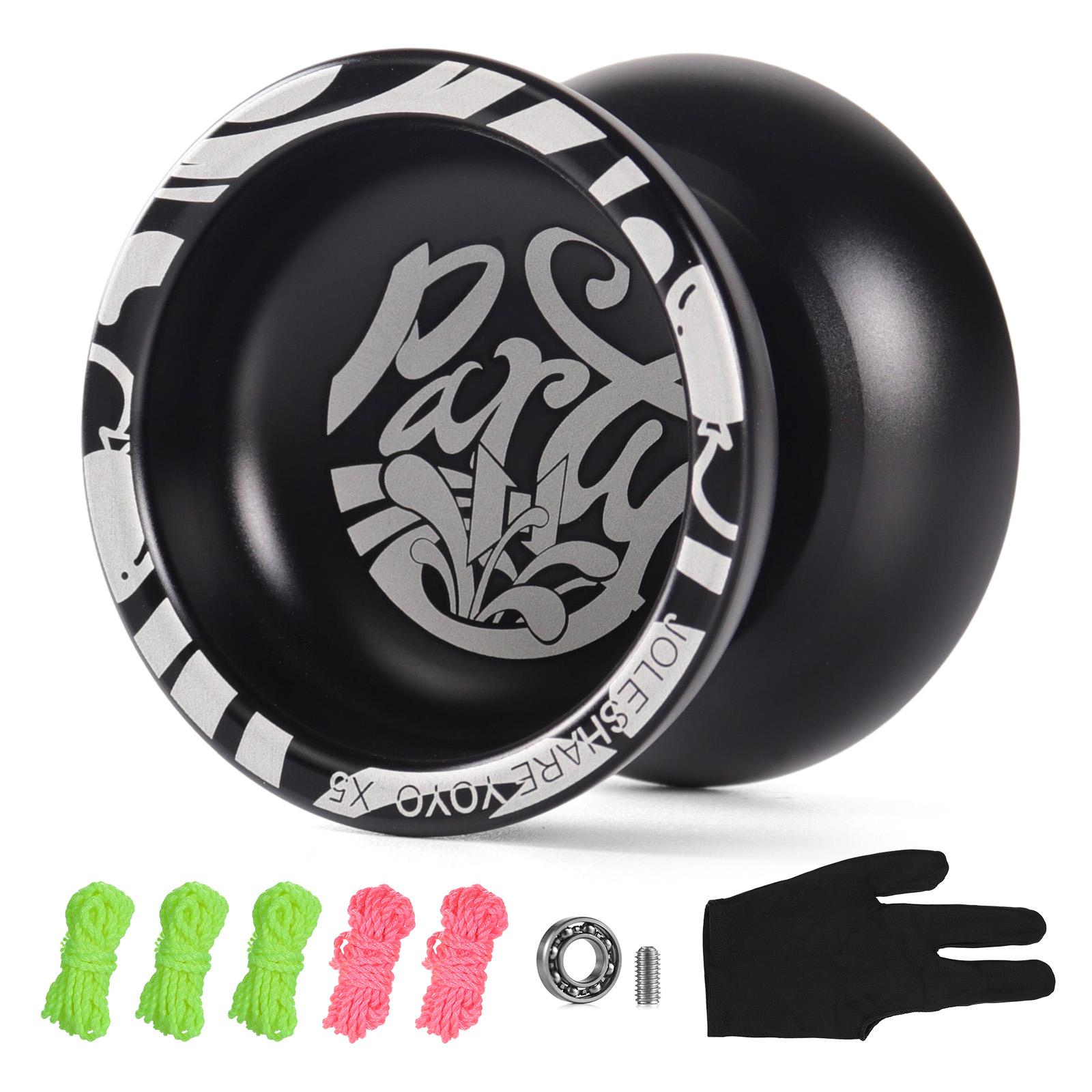 

Професійний Yoyoball змагальний алюмінієвий Yoyo Ball Yoyoball подарунок зі струнами та рукавичкою чорний
