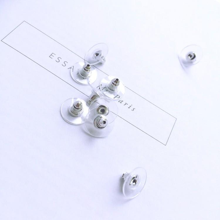 Bouchons d'oreille et clous d'oreille en silicone anti-chute, embouts transparents anti-allergiques