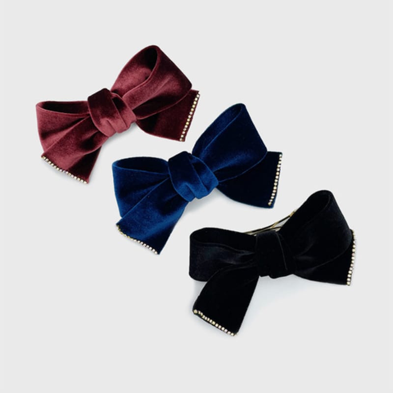 Jean Paul Clarisse Stone Velvet Ribbon Hairpin JP-21-020AB