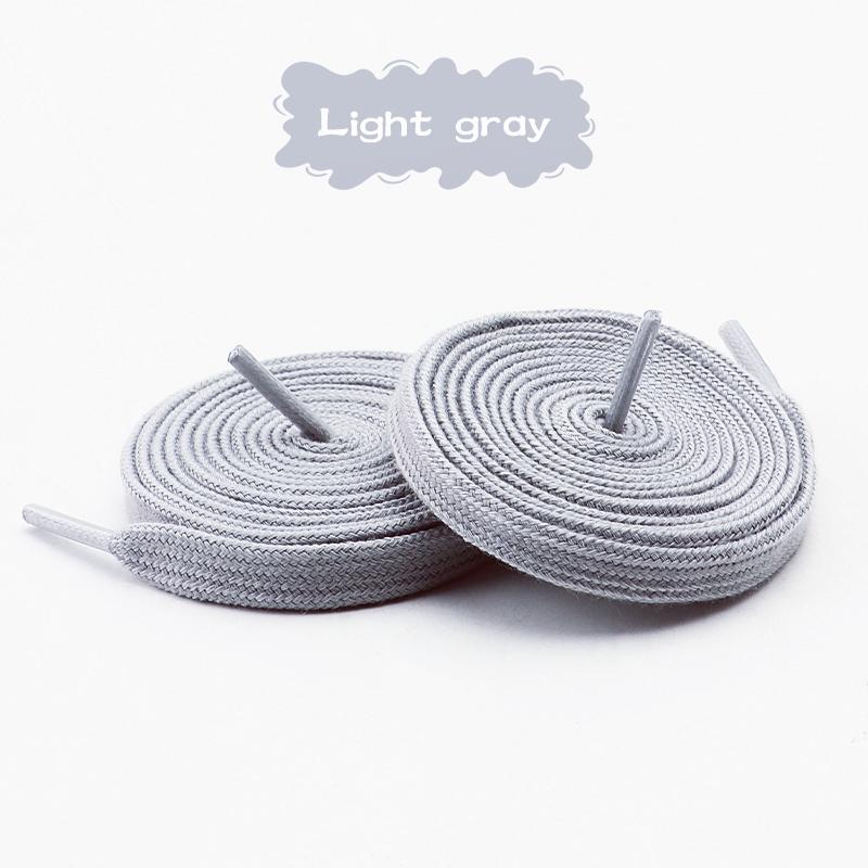 1 Paar Klassieke Pure Katoenen Platte Schoenveters 0,8 cm Breedte Sport Canvas Veters voor Mannen en Vrouwen - 100/120/140/160 cm Lengte Opties 120cm lichtgrijze kleur
