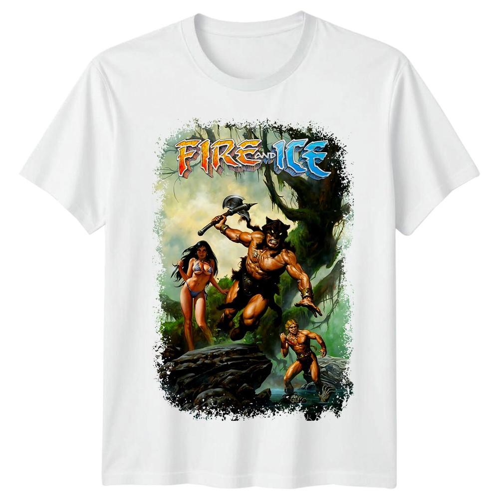 Fire And Ice 1983 Movie Poster Inspired Tshirt Retro 80s Tee