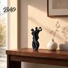 Mattschwarze Skulptur 3D-Druck Kunstornament, Tanzendes Paar Modell, Abstrakte Tango-Tanzstatue, mit Stabiler Basis Figur für Heimdekoration Modern