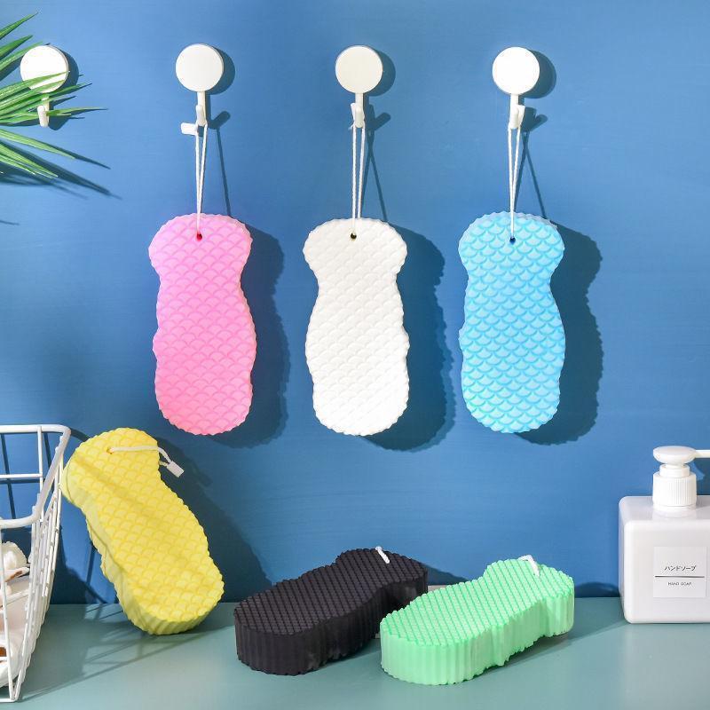 3D Baby Bath Sponge - Fish Scale Pattern, Gentle & Painless Back Scrubber for Sensitive Skin