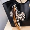Leopard Heart Tassel Keychain: Trendy Spicy Girl Accessory