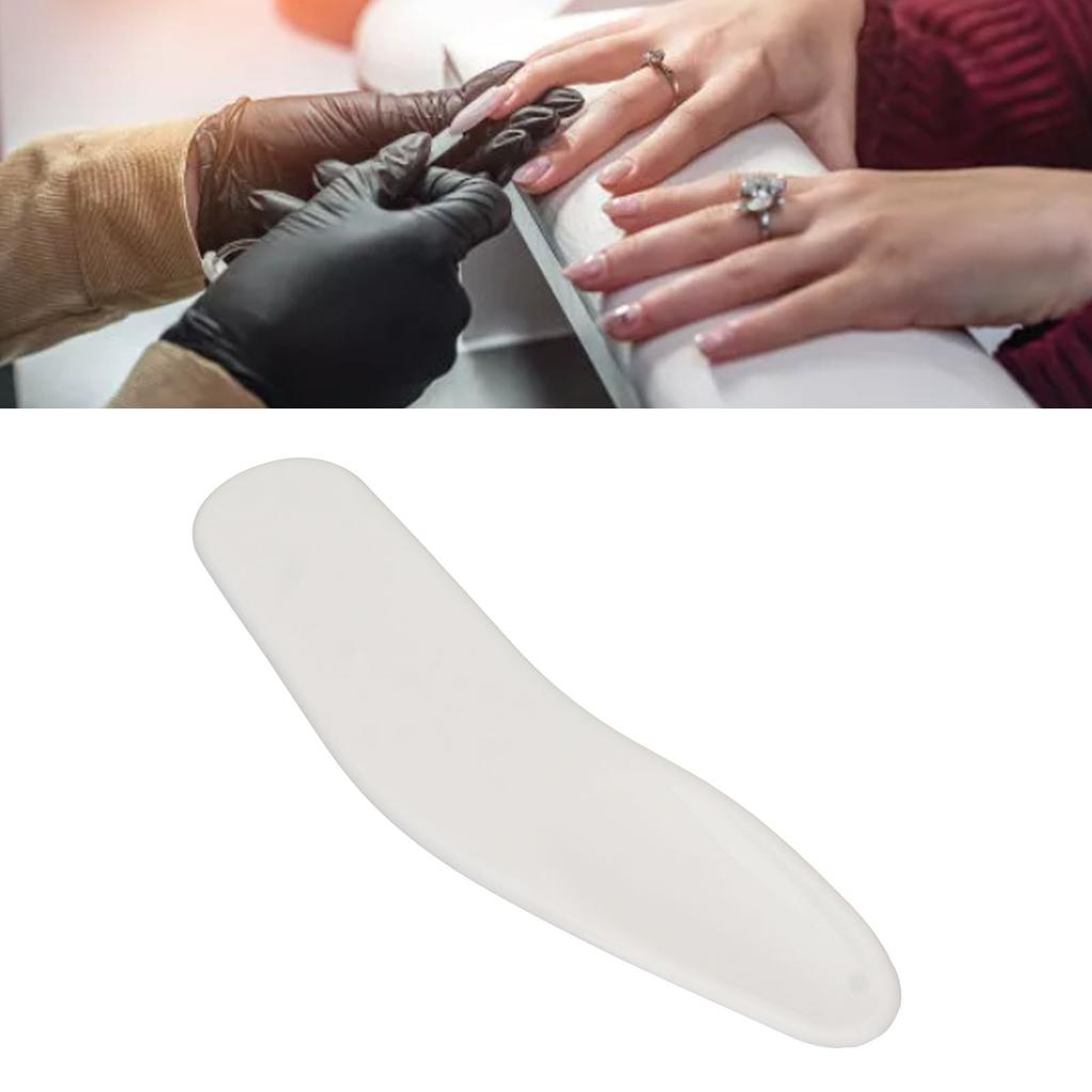 50pcs Mini Cosmetic Cream Spatula Curved Shaped Reusable Eye Cream Applicator for Nail Glue White