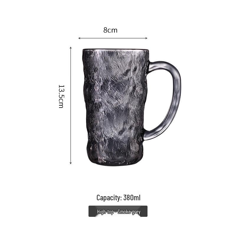 Smoky Gray Tall Glacier Glass Cup with Handle