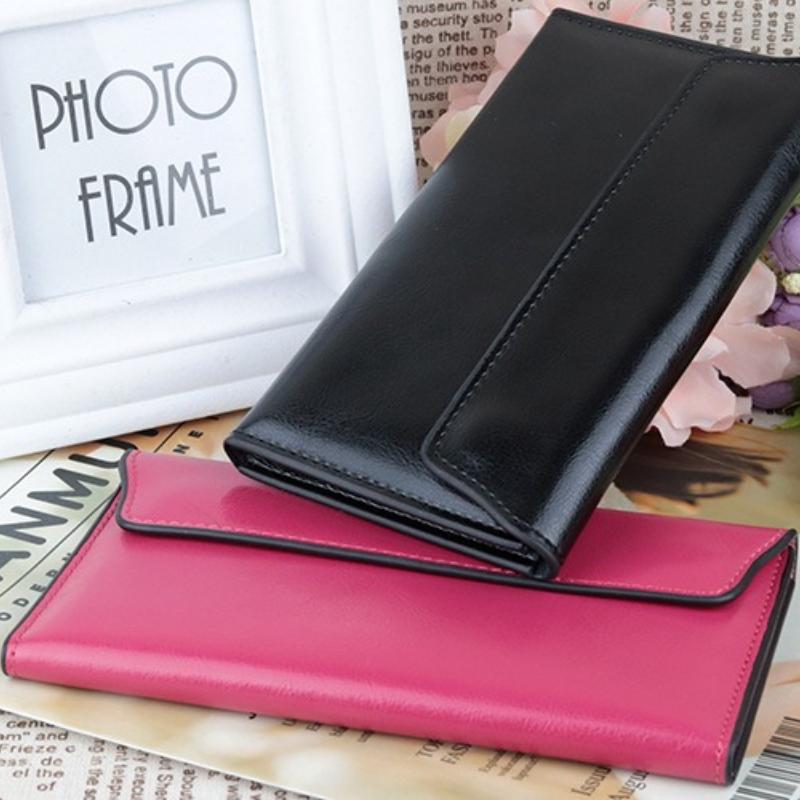Echte Kuhleder Damen Geldbörsen Geldbeutel Damen Lange Geldbörse Luxuriöses Design Damen Kreditkartenhalter Portemonnaie Geldbörsen für Damen