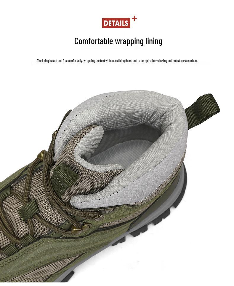 2025 Men's Versatile High-Top Hiking Shoes for Autumn/Winter - Wear-Resistant for Outdoor Hiking, Travel, Climbing, and Casual Sports
