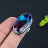 Bi-Color Tourmaline Gemstone 925 Sterling Silver Gift Jewelry Ring Size 7