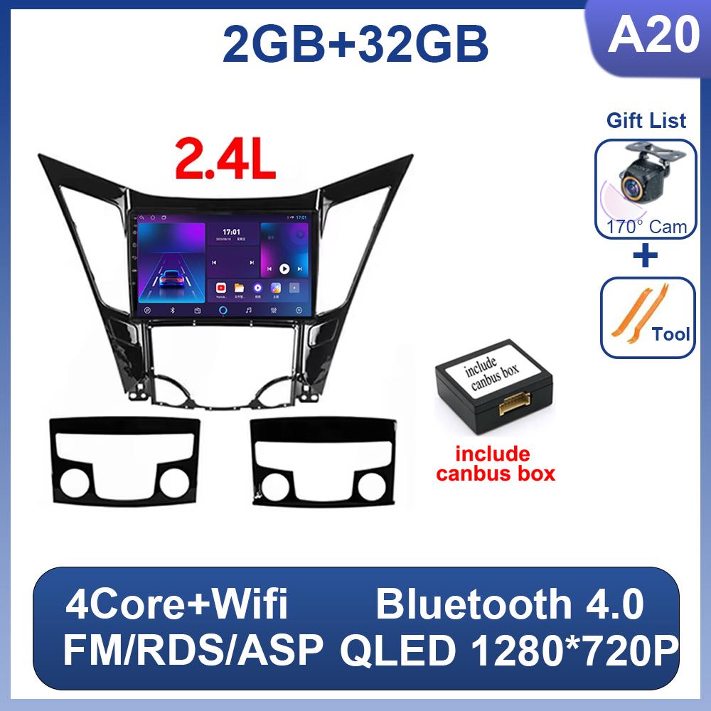 

Для Hyundai Sonata 6 YF 2009 - 2015 Android 14 автомобильный радиоприемник мультимедиа видеоплеер GPS навигация AI Voice 4G CarPlay головное устройство