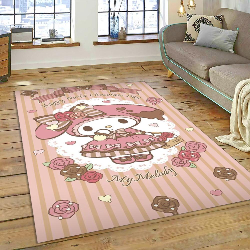 27 Style Cartoon Melody Melo Kawaii Sanrio Carpet Rug for Bedroom Living Room Home Sofa Decoration,kids Large Decor Floor Mat HD