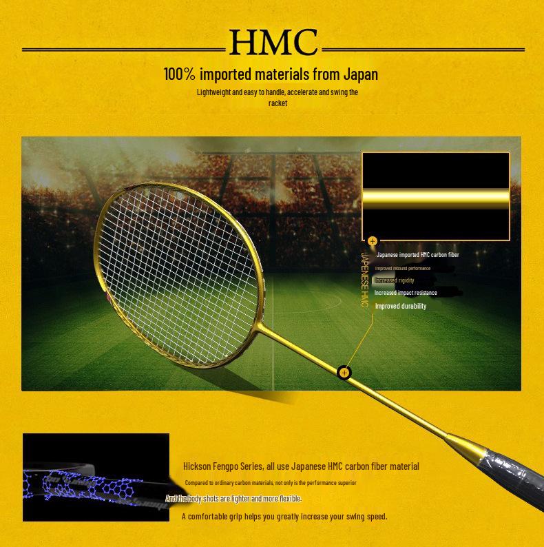 Third-Gen Carbon Fiber Badminton Racket 5uN80N90 - Lightweight, Flexible, Wind-Resistant Blade