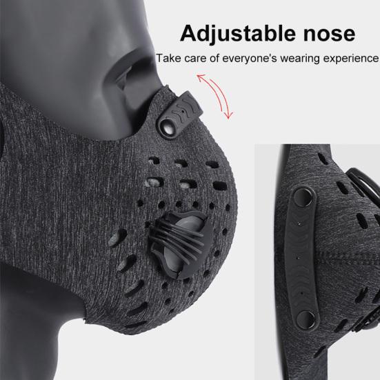Face Cover with Filter Breathable Nylon Nose Clip Cycling Face Cover for Outdoor