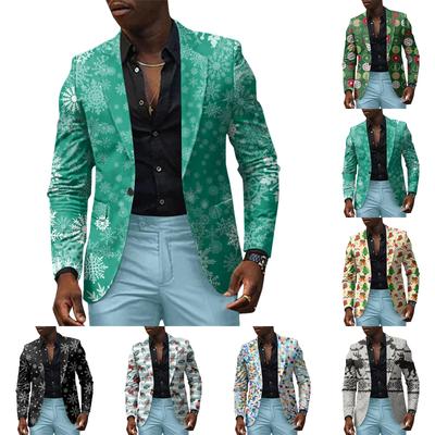 Unisex Winter Christmas Prints Suit Jackets Unisex Casual Fashion Button Jackets
