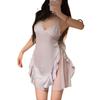 Sexy pajamas suspender nightgown women's 1011 new summer lace ice silk nightgown high-end loungewear set