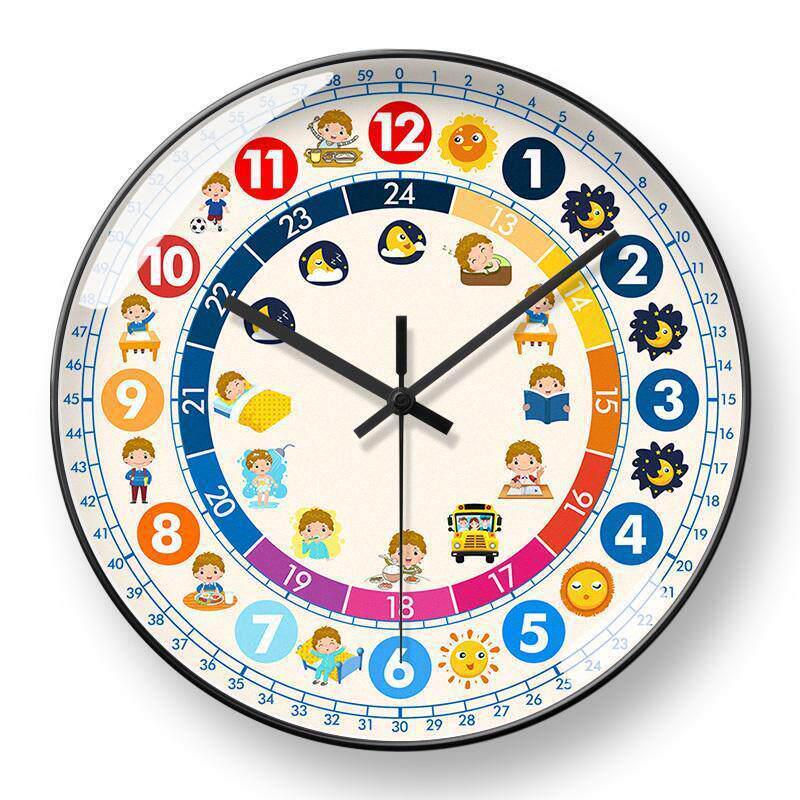 Kids' Educational Cartoon Wall Clock for Learning Time - Silent Clock for Children's Bedroom and School