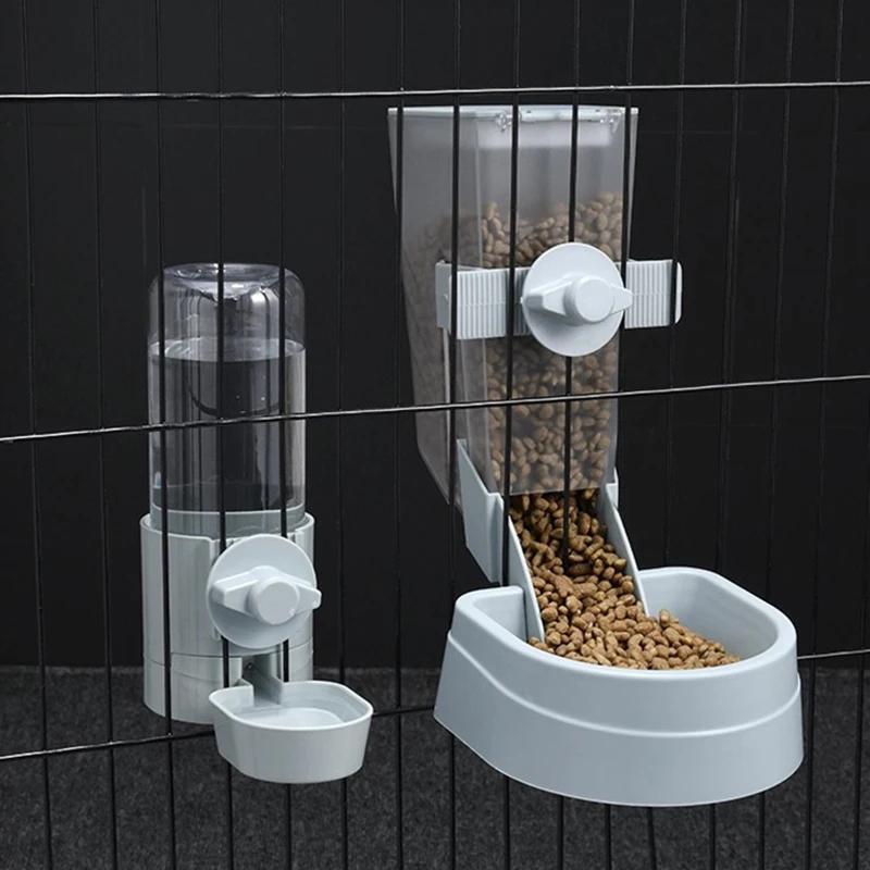 Automatic Pet Feeder Cage Hanging Bowl Water Bottle Food Container Dispenser For Puppy Cats Rabbit Birds Pet Feeding Product Pet