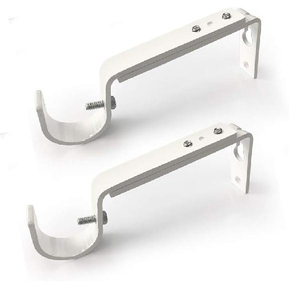 Curtain Rod Brackets Heavy Duty Drapery Hardware Adjustable Curtain Rod Holders Black for 7/8 or 1 Inch Rods, Set of 3 (Black, Fits Rods Up To 1