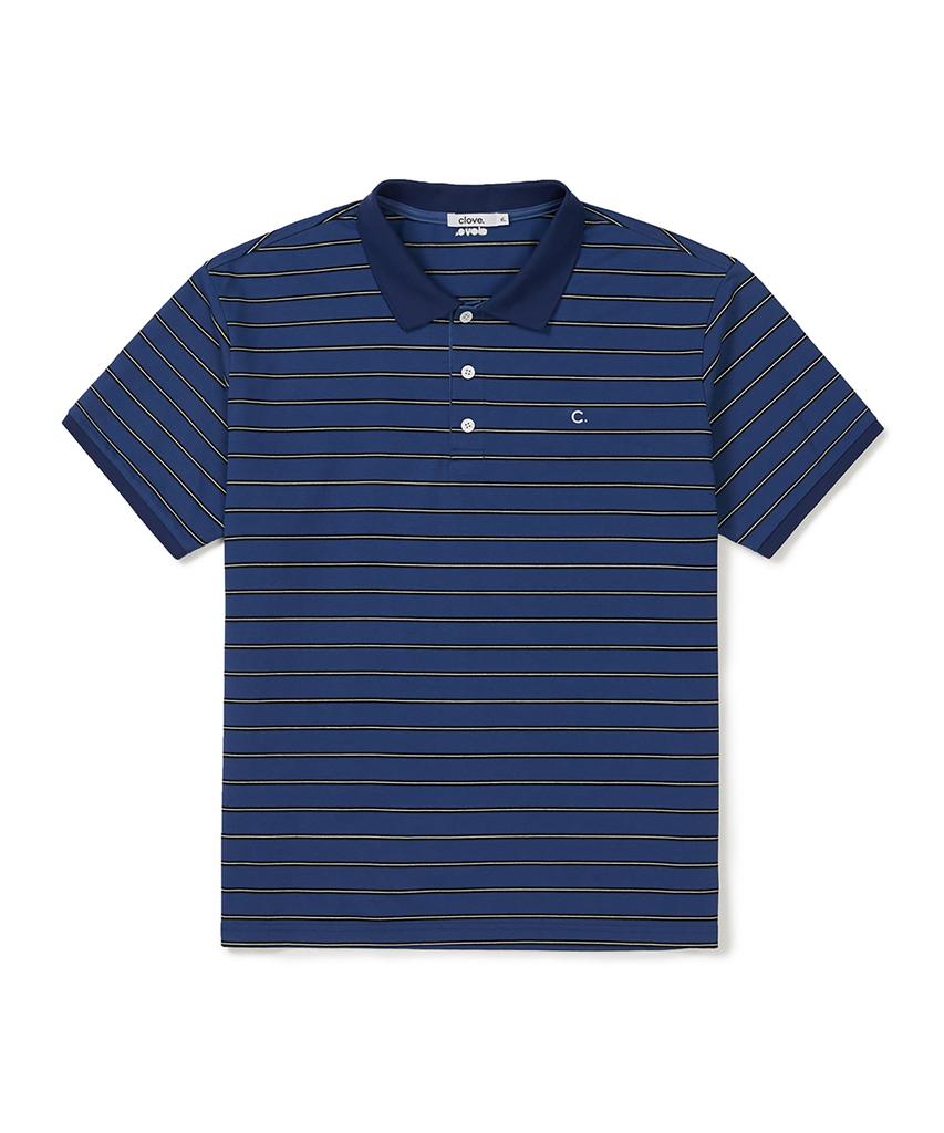 CLOVE [26Ss Clove] Stripe Logo Pique T-Shirt_Men (Blue)