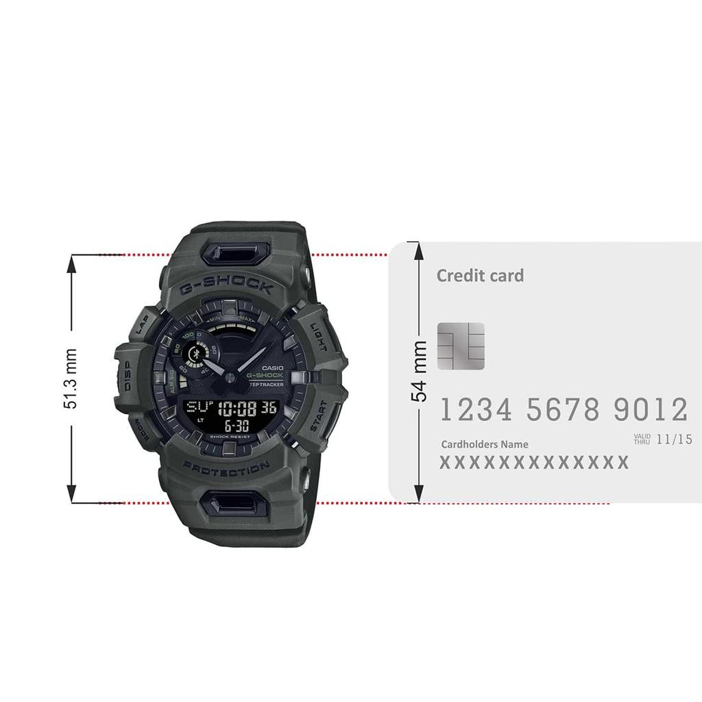 [G-SHOCK MOVE] App-Compatible Smartwatch with Smartphone Call Notifications, Bluetooth, and CASIO G-SQUAD GBA-900UU-5A Military Khaki