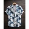 Hawaiian Style Fresh Coconut Print Men's Short-sleeved Fashion Shirt Men's Summer Outdoor Vacation Fashion Short-sleeved Shirt