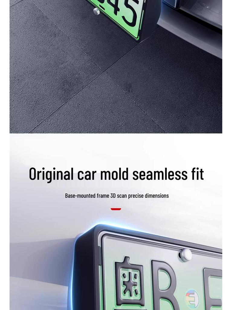 Tesla Model 3/Y Kennzeichenhalterahmen - Neue Version, Halterung mit vollem Schutz