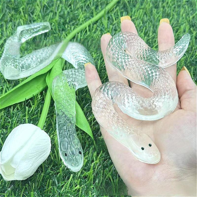 Transparent Scales Small Snake Decompression Pinch Stall Trick Pinch Joint Toy Trendy Play Vipe B8N2
