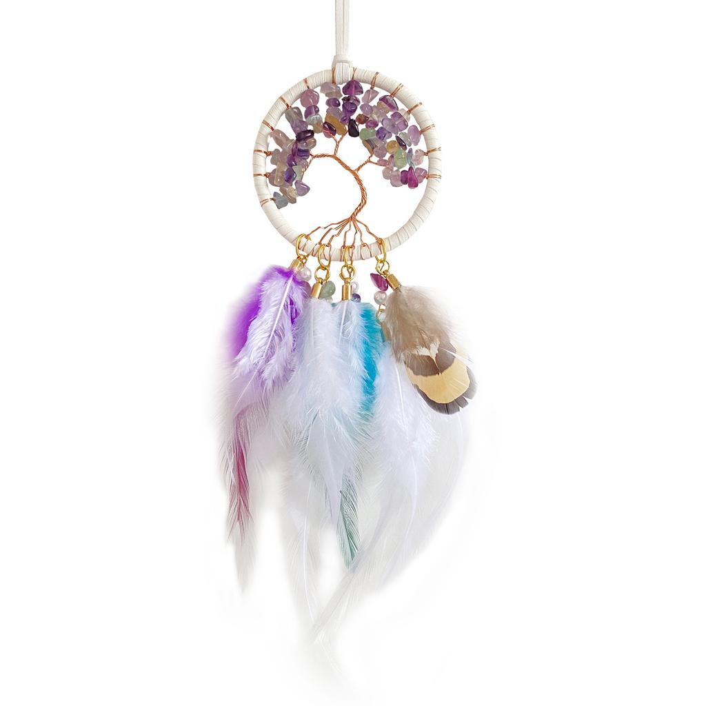 Home Decoration Crystal Stone Car Hanging Tree of Life Car Pendant Crafts Car Interior Decoration