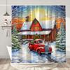 Christmas Shower Curtain Santa Claus Christmas Gifts Snowman Happy Holidays Polyester Shower Curtains Bathroom Deco with Hooks