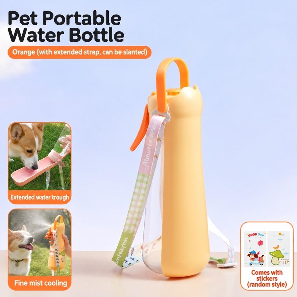 with Detachable Strap Pet Water Bottle 2-in-1 Pet Drinking Bottle Cute Pet Feeder  Pets Using