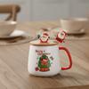 400ML Christmas Ceramic Coffee Mug Santa Claus Deer Snowman Pattern Glazed Festive Theme Drink Cup Heat-resistant