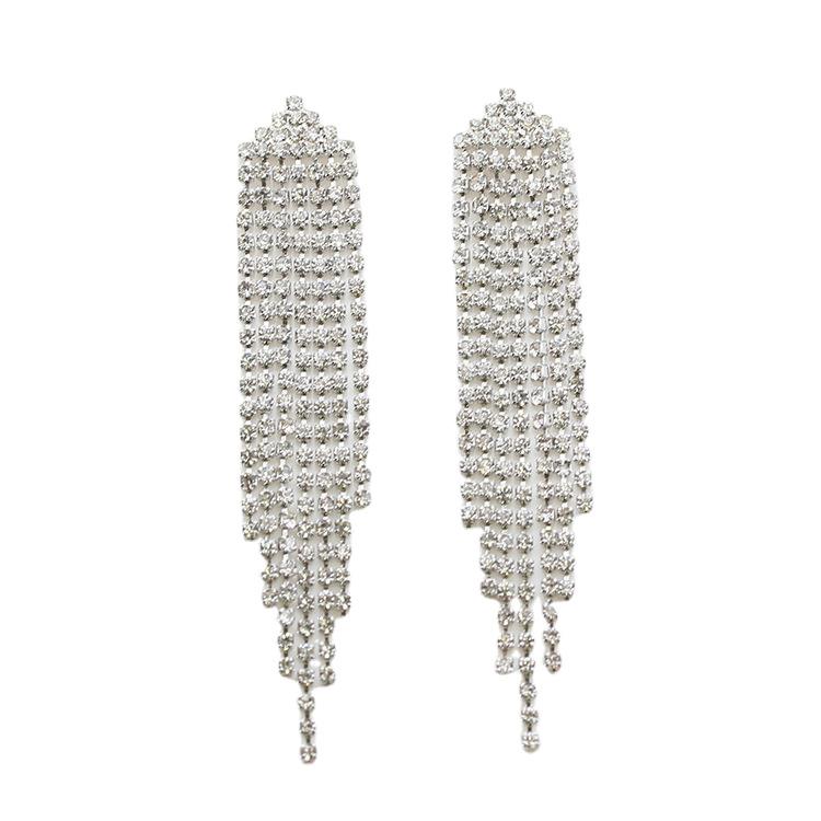 Ohrringe mit S925 Silbernadel und Diamantquasten - Funkelnder Hochzeitsschmuck