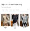 Women's Slim-Fit Wool Sweater with Rhinestone Design, Solid Color Base Layer
