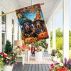Charming Sausage Dog Autumn Scarecrow Garden Flag , Double-Sided, Durable Polyester, Perfect for Outdoor Lawn & Courtyard Decor