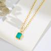 Vintage Emerald Pendant Necklace 18K Gold Titanium Steel Necklace Temperament Autumn And Winter Necklace Color Retention