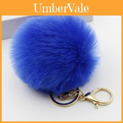 Adorable Cute Soft Rabbit Fur Ball Plush Key Chain For Bags And Car Accessories