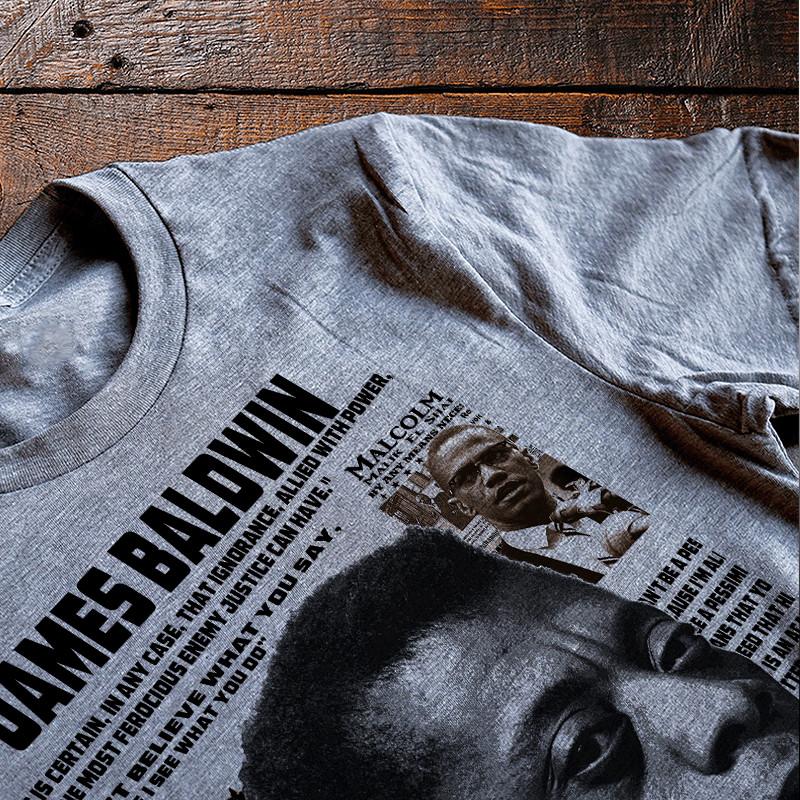 

James Baldwin T-Shirt Black History Month Panafrican melanin Civil Rights quote XL