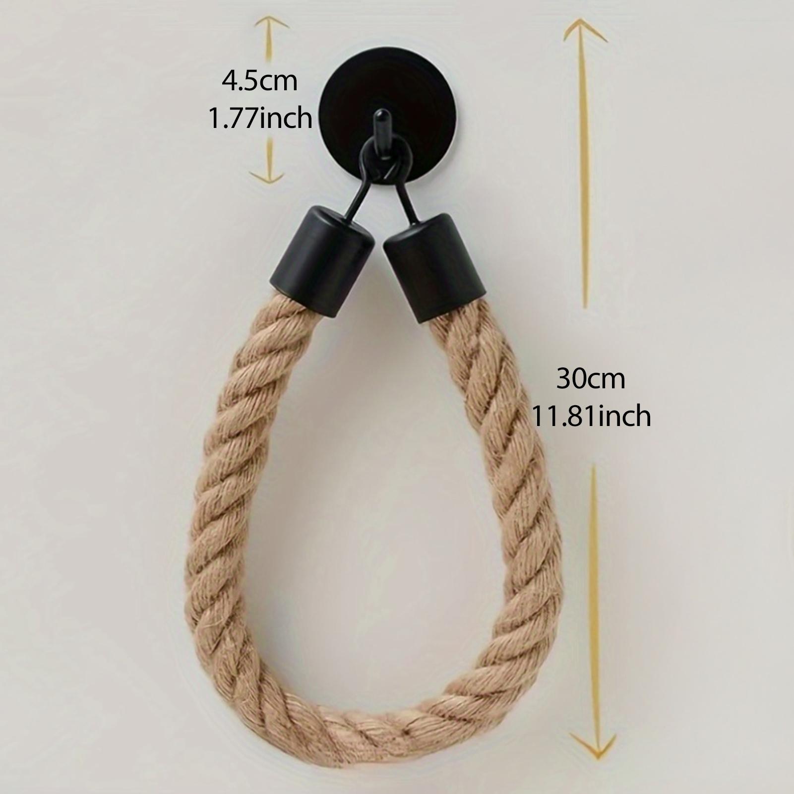 

1Pc Retro Twine Paper Towel Holder No Punching Adhesive Tissue Hanger Toilet Paper Roll Holder Napkin Rack Bathroom Accessories